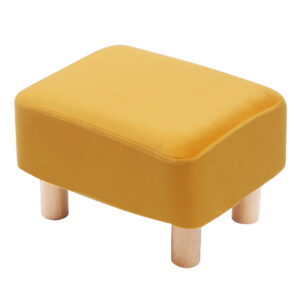 Rectangle Velvet Footstool — Yellow