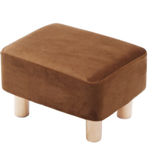 Rectangle Velvet Footstool — Brown